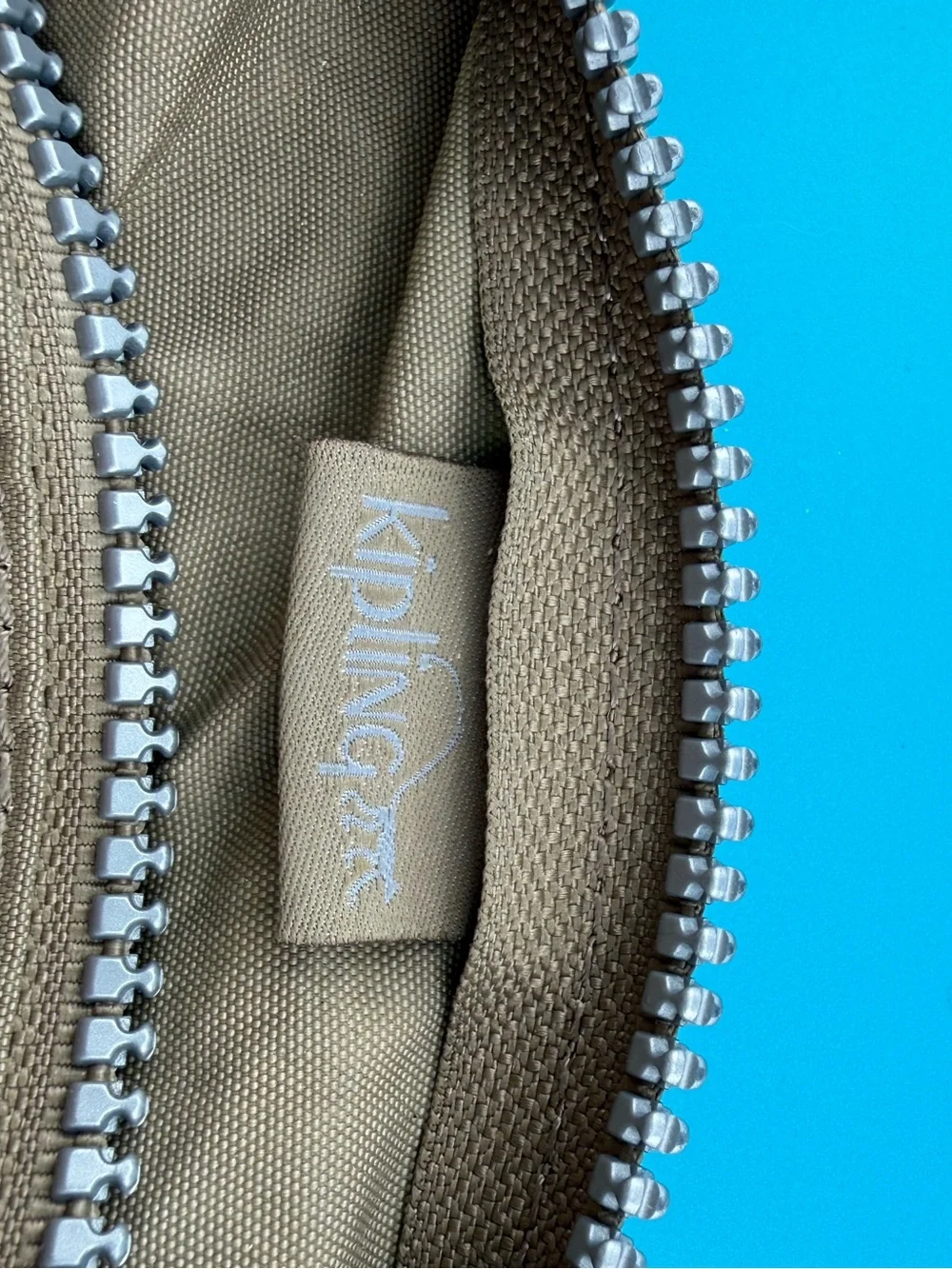 Kipling Pencil Case Pouch Beige Taupe Ella Monkey Keychain Cosmetic Makeup Bag